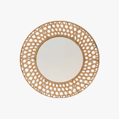 Golden round mirror